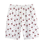 Glasses Of Wine Pattern Print Cotton Shorts