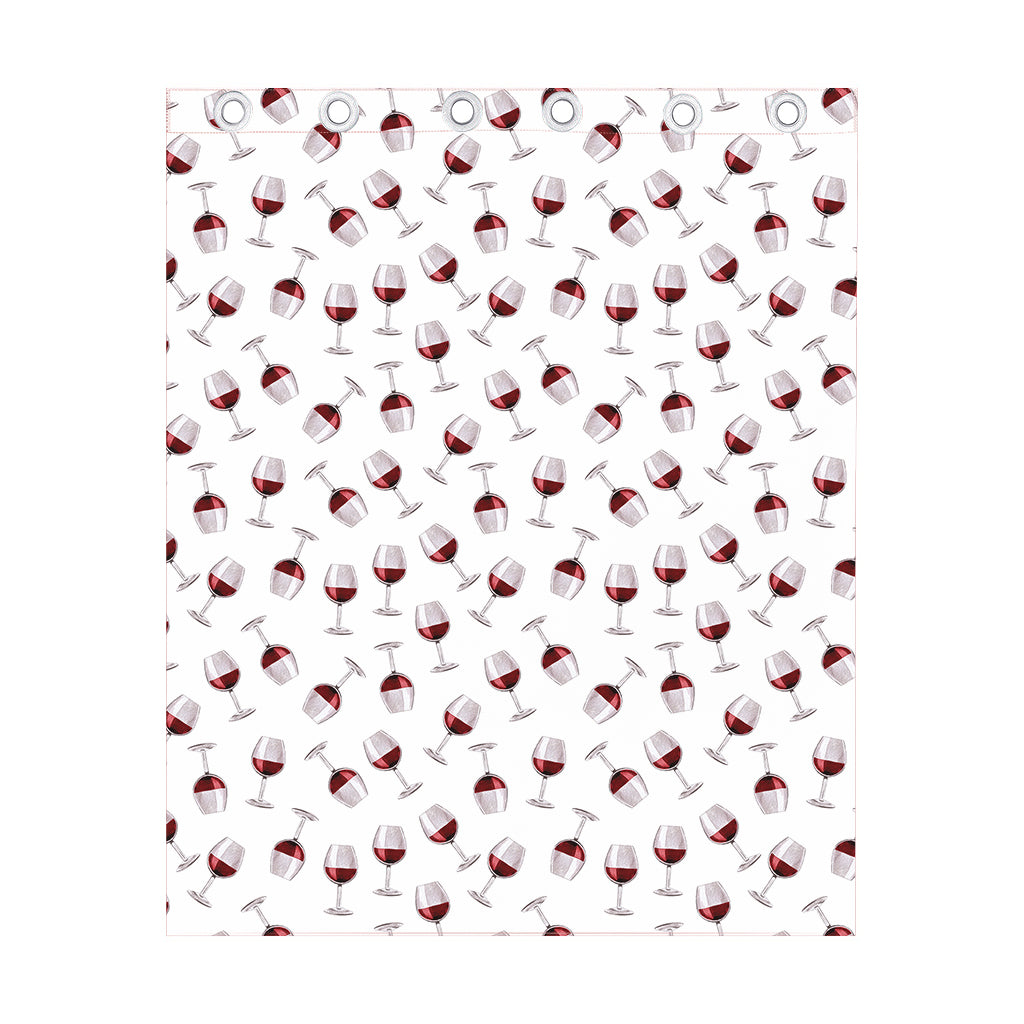 Glasses Of Wine Pattern Print Curtain