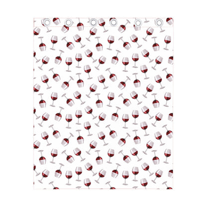 Glasses Of Wine Pattern Print Curtain