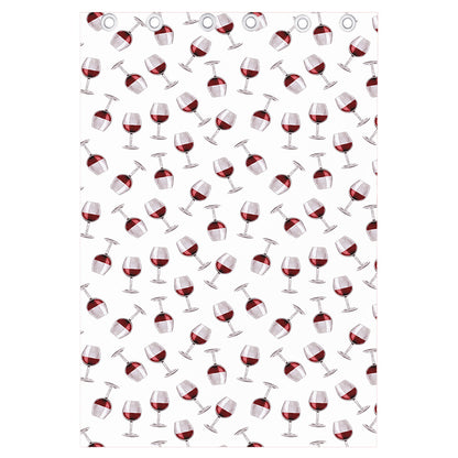 Glasses Of Wine Pattern Print Curtain
