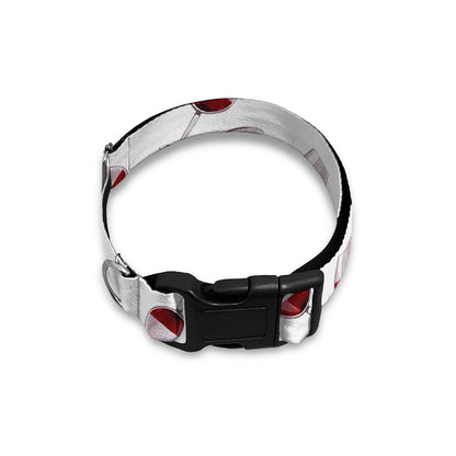Glasses Of Wine Pattern Print Dog Collar