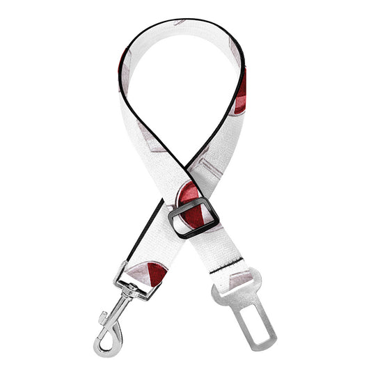 Glasses Of Wine Pattern Print Dog Seat Belt