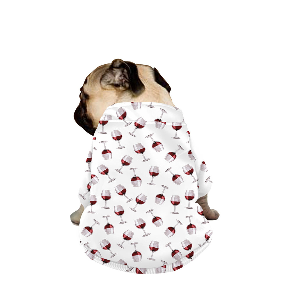 Glasses Of Wine Pattern Print Dog Zip Up Jacket