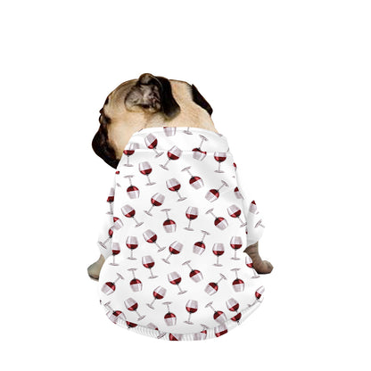 Glasses Of Wine Pattern Print Dog Zip Up Jacket