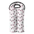 Glasses Of Wine Pattern Print Double Neoprene Wine Tote