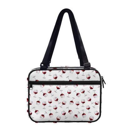 Glasses Of Wine Pattern Print Double Strap Bible Bag