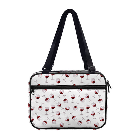 Glasses Of Wine Pattern Print Double Strap Bible Bag