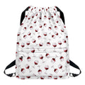 Glasses Of Wine Pattern Print Drawstring Backpack