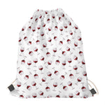 Glasses Of Wine Pattern Print Drawstring Bag