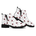 Glasses Of Wine Pattern Print Flat Ankle Boots