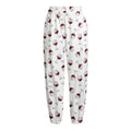 Glasses Of Wine Pattern Print Fleece Lined Knit Pants