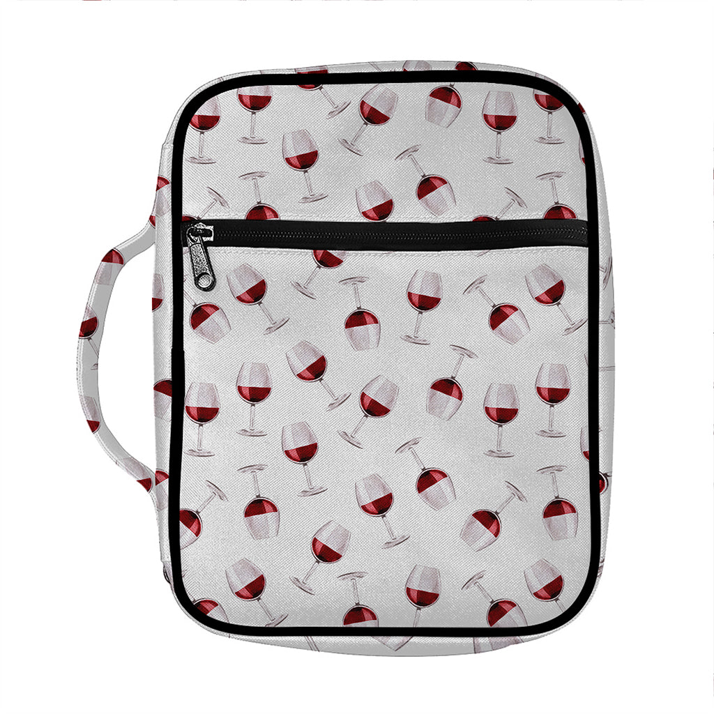 Glasses Of Wine Pattern Print Front Pocket Bible Bag