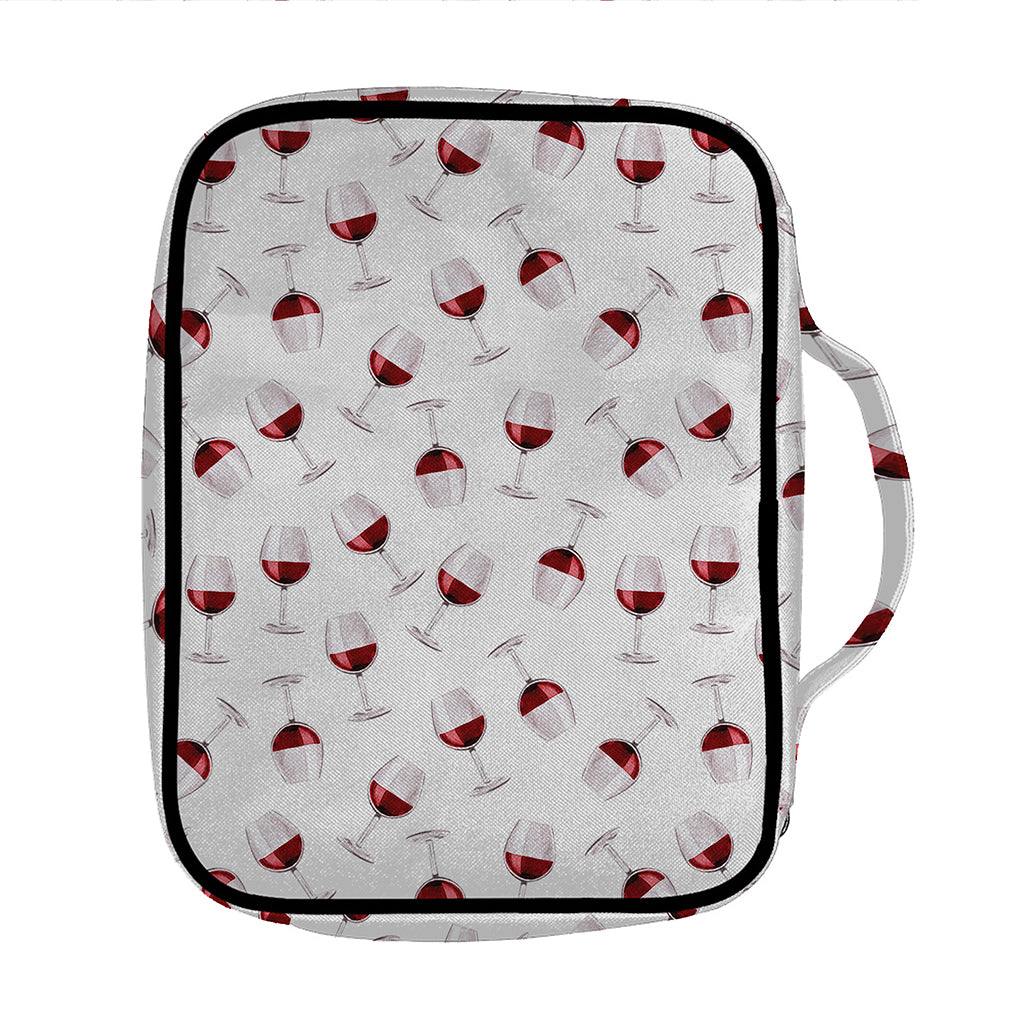Glasses Of Wine Pattern Print Front Pocket Bible Bag