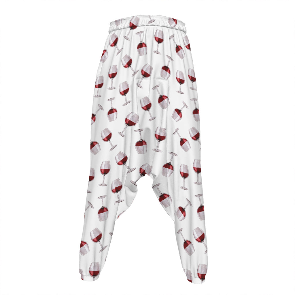 Glasses Of Wine Pattern Print Hammer Pants