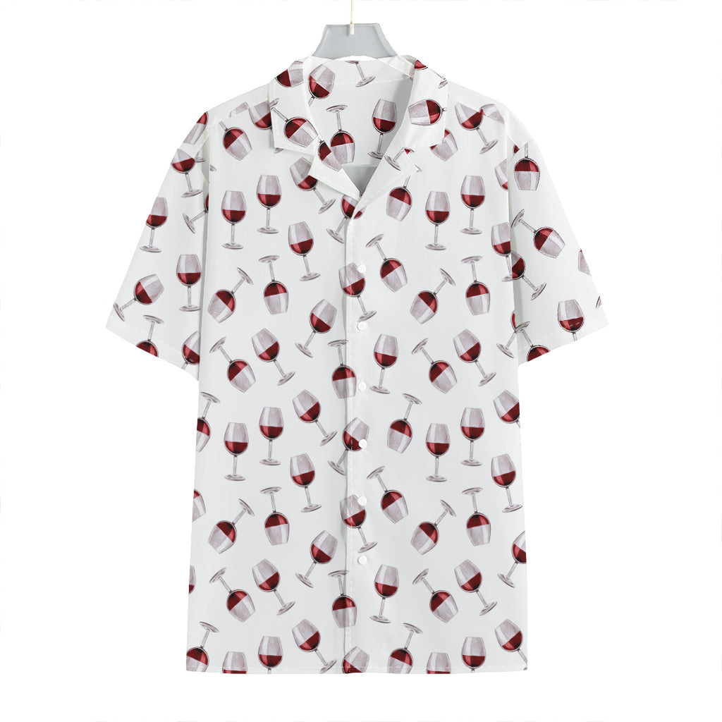 Glasses Of Wine Pattern Print Hawaiian Shirt