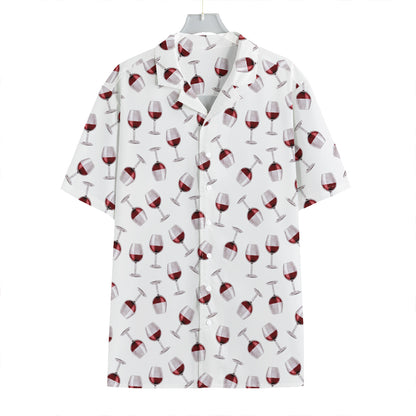 Glasses Of Wine Pattern Print Hawaiian Shirt
