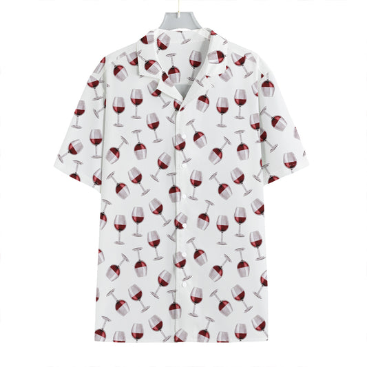 Glasses Of Wine Pattern Print Hawaiian Shirt