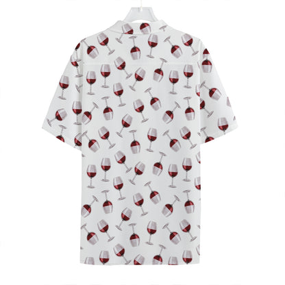 Glasses Of Wine Pattern Print Hawaiian Shirt