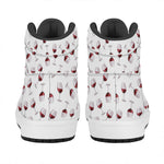 Glasses Of Wine Pattern Print High Top Leather Sneakers