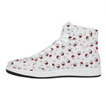 Glasses Of Wine Pattern Print High Top Leather Sneakers