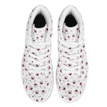 Glasses Of Wine Pattern Print High Top Leather Sneakers