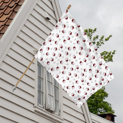 Glasses Of Wine Pattern Print House Flag