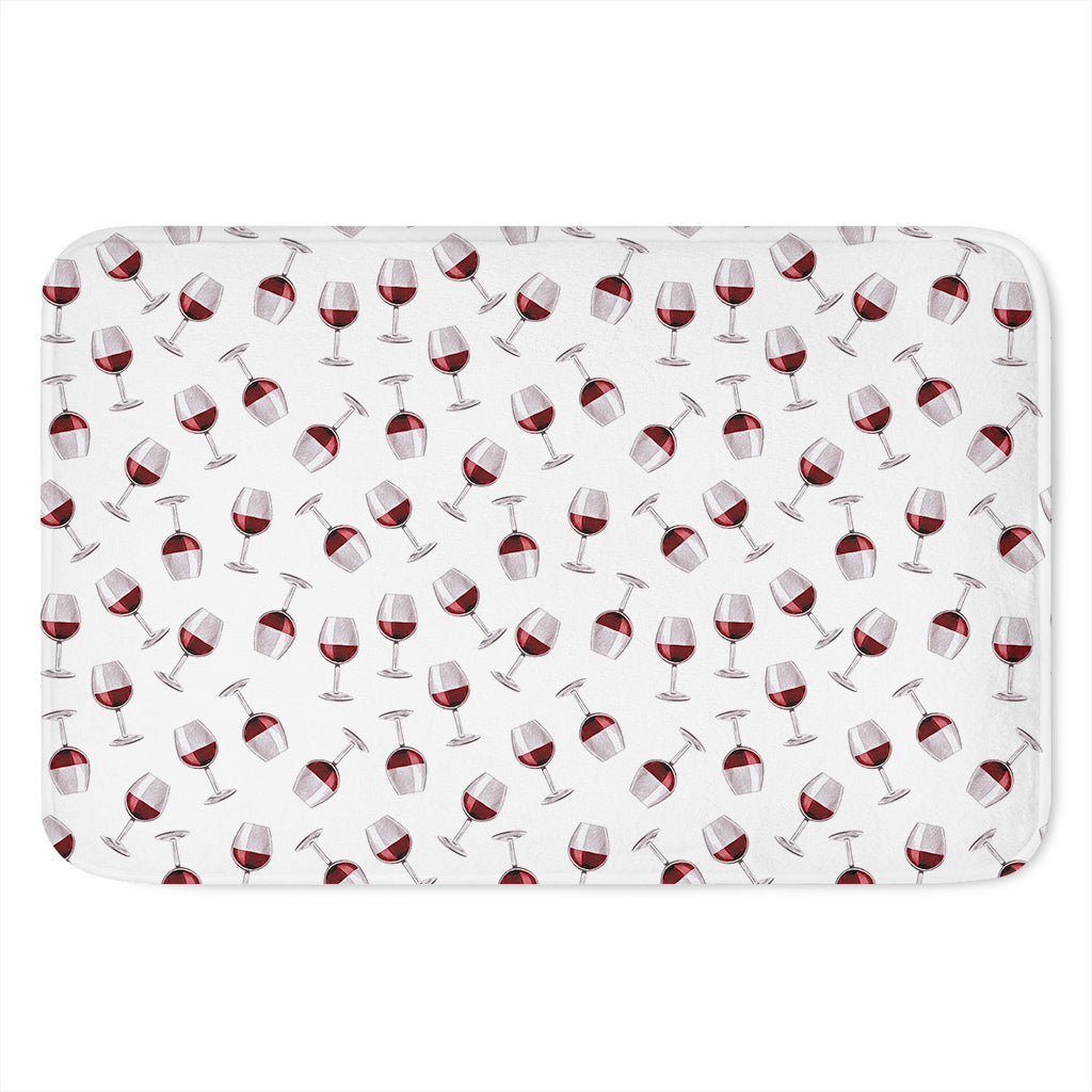 Glasses Of Wine Pattern Print Indoor Door Mat