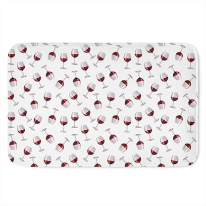 Glasses Of Wine Pattern Print Indoor Door Mat