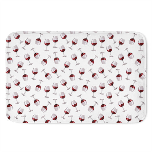 Glasses Of Wine Pattern Print Indoor Door Mat