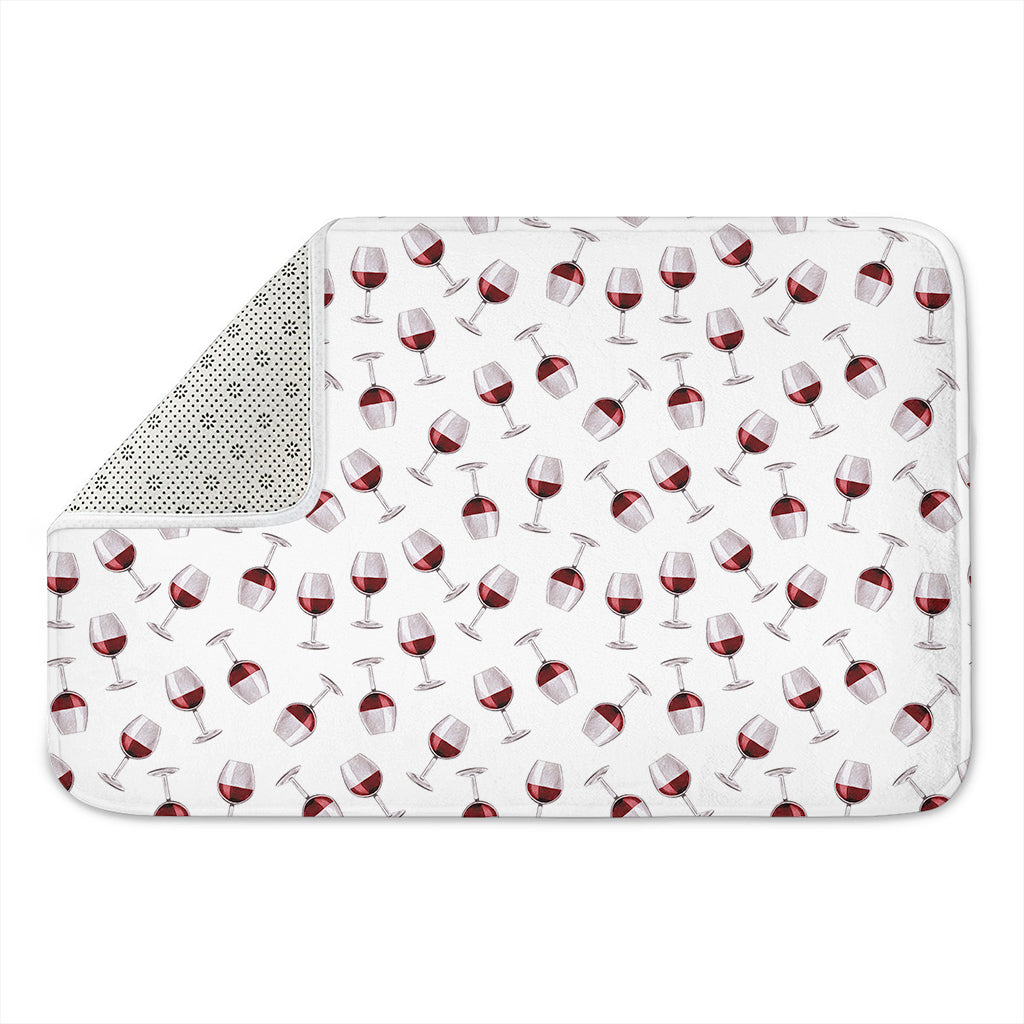 Glasses Of Wine Pattern Print Indoor Door Mat