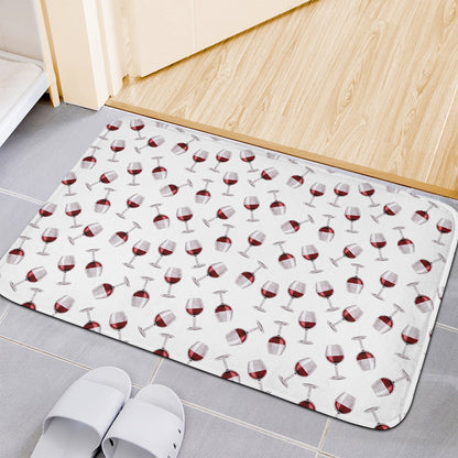 Glasses Of Wine Pattern Print Indoor Door Mat