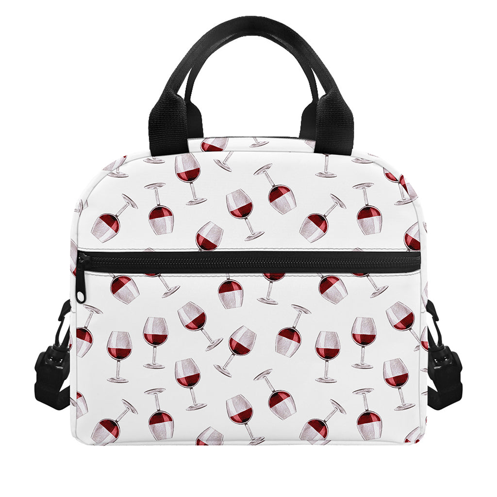 Glasses Of Wine Pattern Print Insulated Lunch Bag