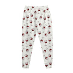 Glasses Of Wine Pattern Print Jogger Pants