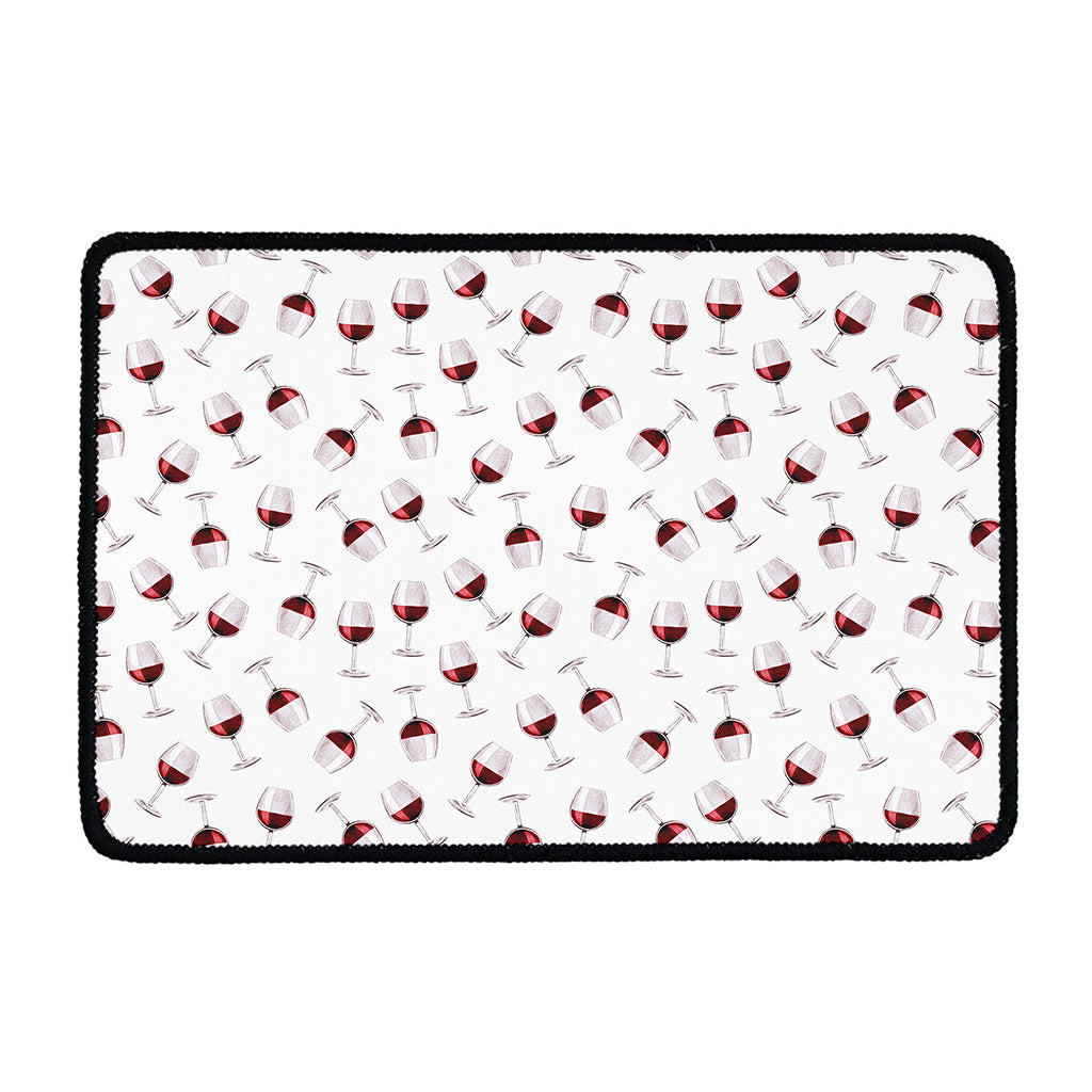 Glasses Of Wine Pattern Print Kitchen Mat
