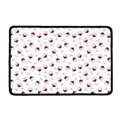 Glasses Of Wine Pattern Print Kitchen Mat