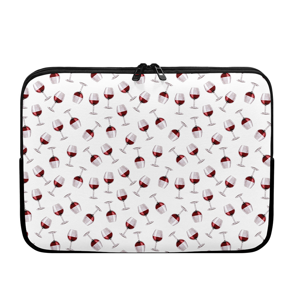 Glasses Of Wine Pattern Print Laptop Sleeve