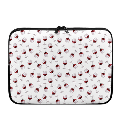 Glasses Of Wine Pattern Print Laptop Sleeve