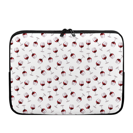 Glasses Of Wine Pattern Print Laptop Sleeve