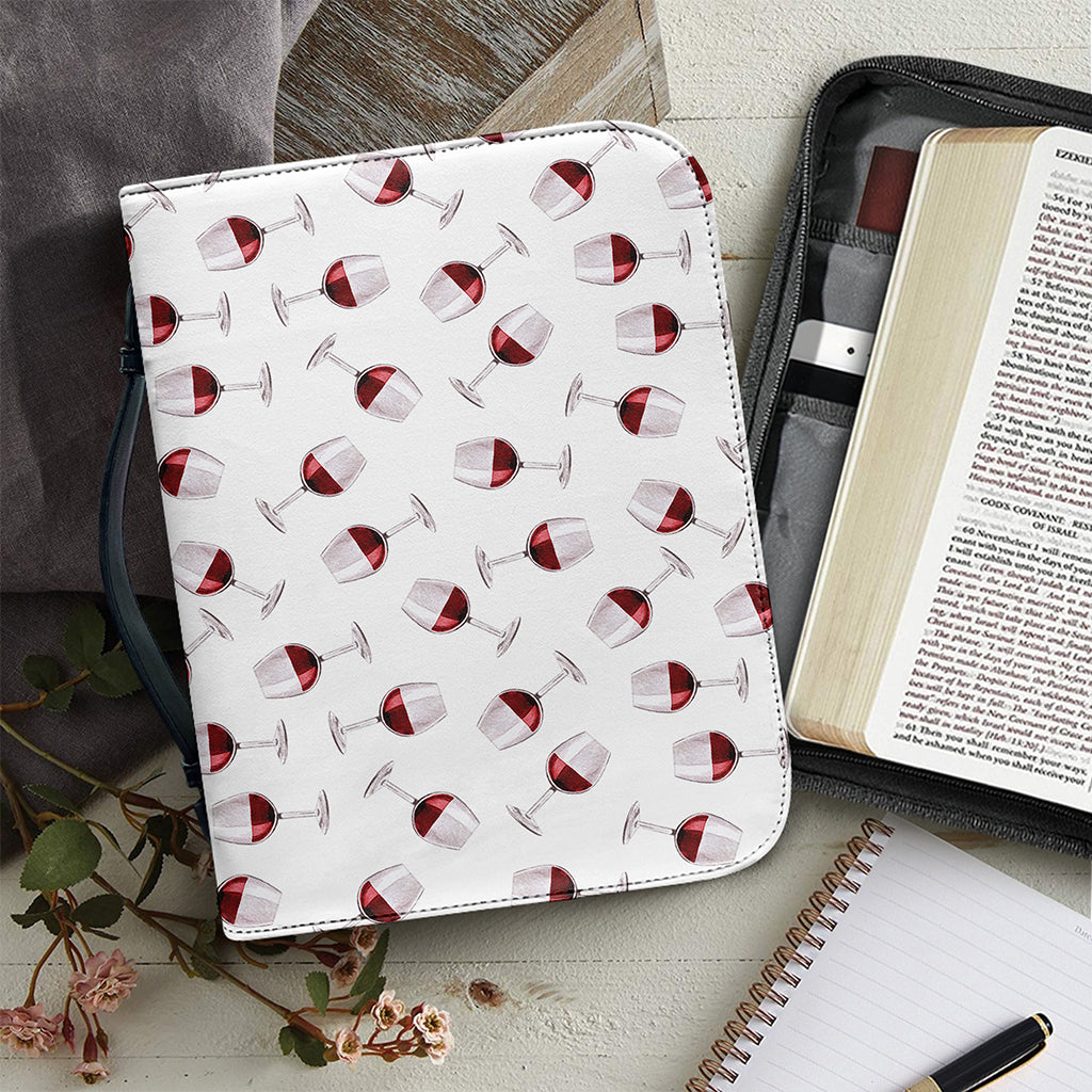 Glasses Of Wine Pattern Print Leather Bible Cover
