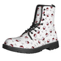 Glasses Of Wine Pattern Print Lace-Up Boots