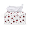 Glasses Of Wine Pattern Print Leather Tissue Box Cover