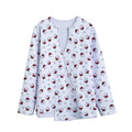 Glasses Of Wine Pattern Print Long Sleeve Short Coat