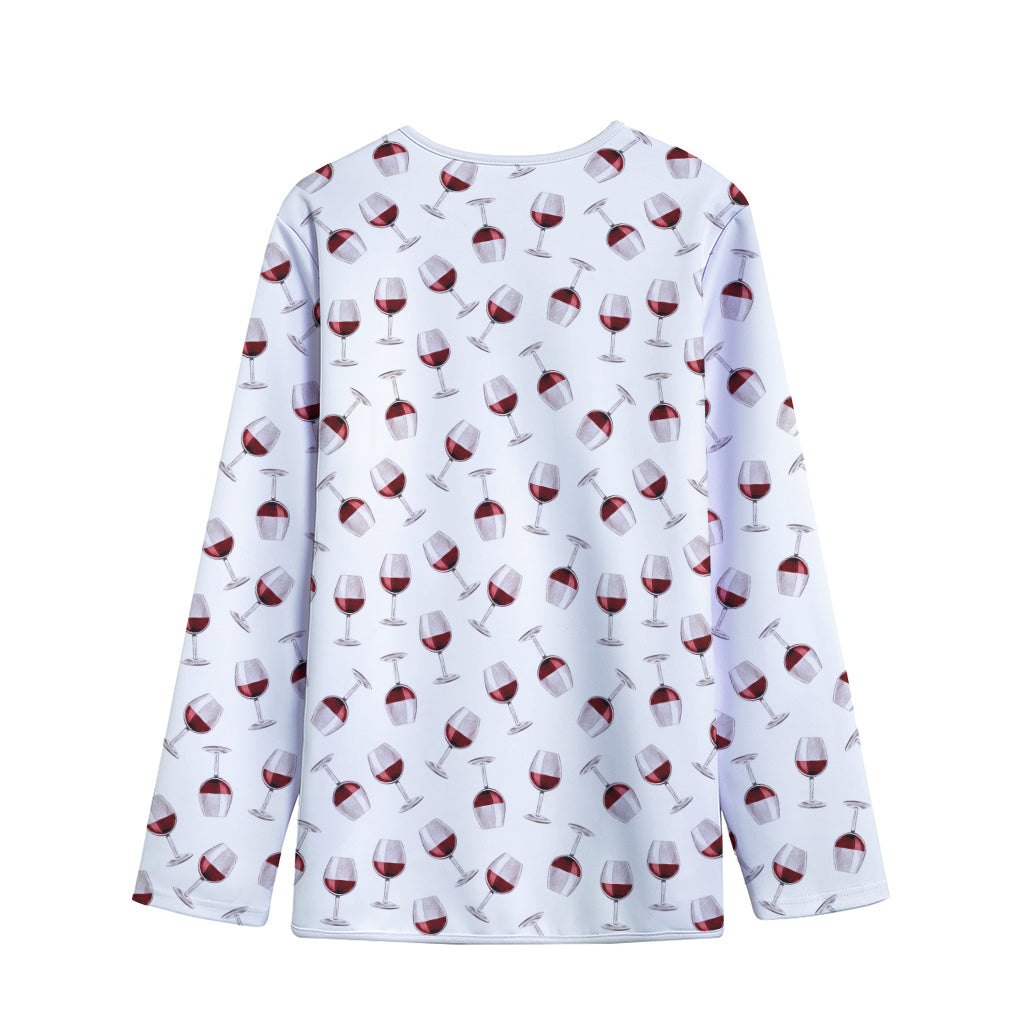 Glasses Of Wine Pattern Print Long Sleeve Short Coat