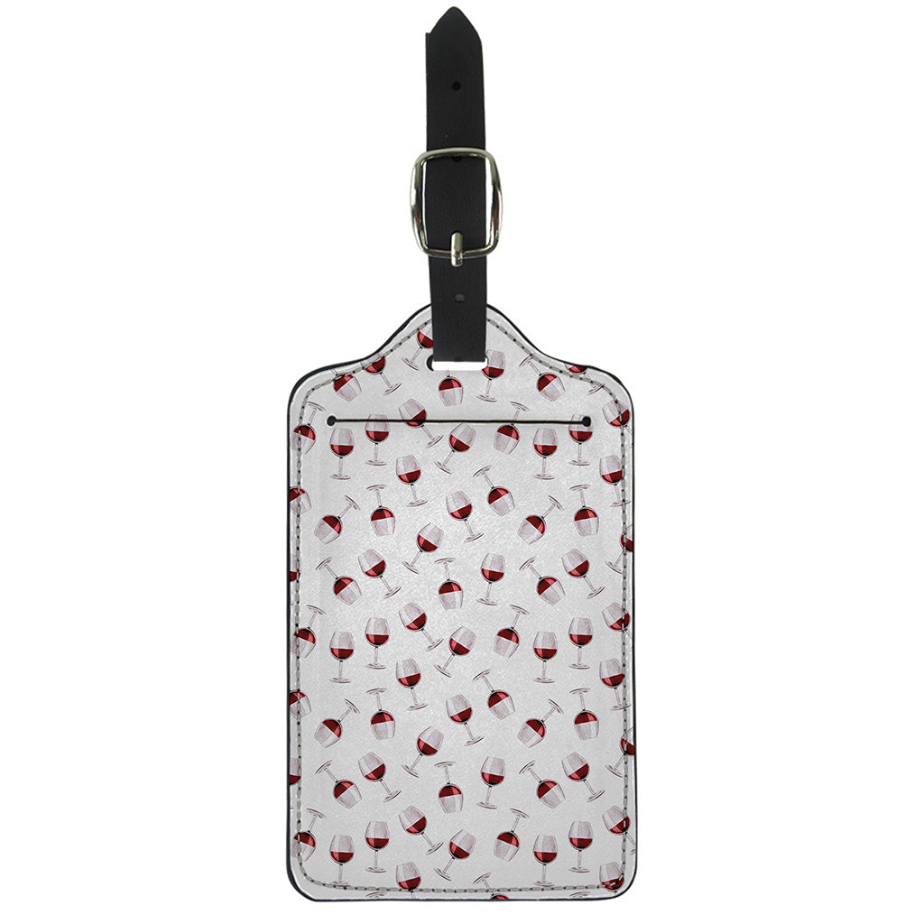 Glasses Of Wine Pattern Print Luggage Tag