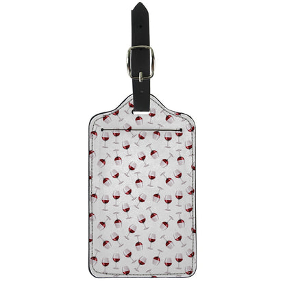 Glasses Of Wine Pattern Print Luggage Tag