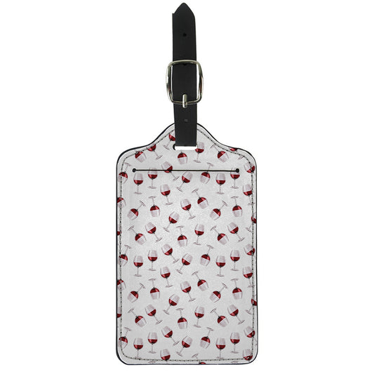 Glasses Of Wine Pattern Print Luggage Tag