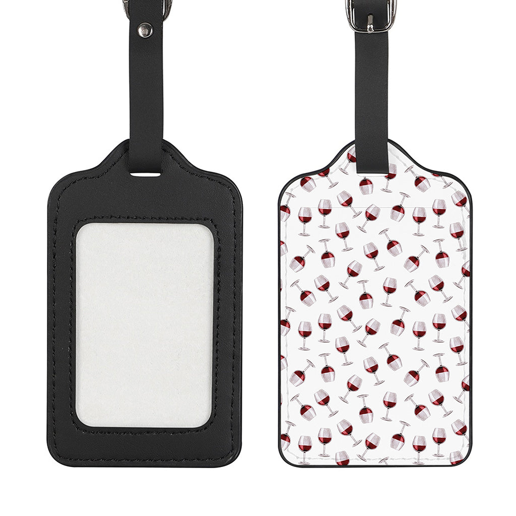 Glasses Of Wine Pattern Print Luggage Tag