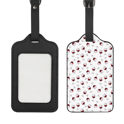 Glasses Of Wine Pattern Print Luggage Tag