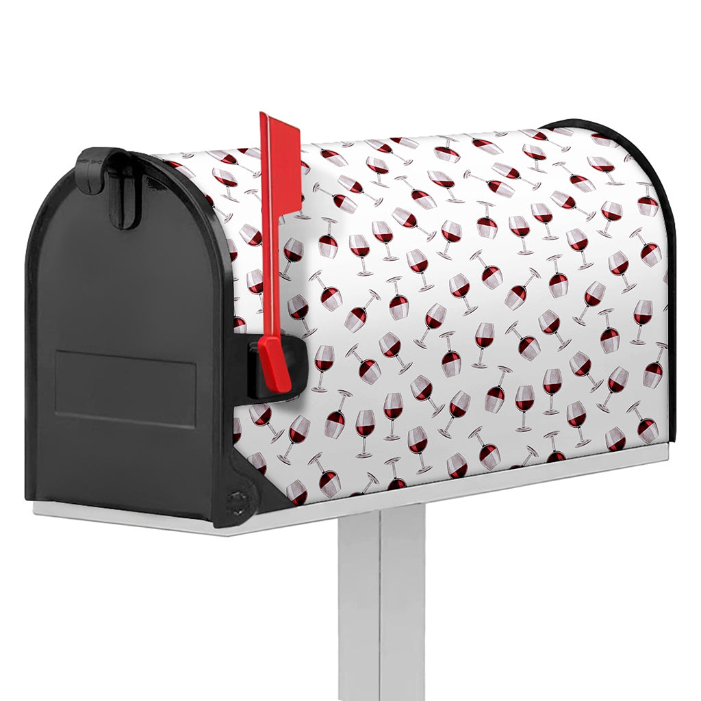 Glasses Of Wine Pattern Print Mailbox Cover