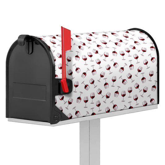 Glasses Of Wine Pattern Print Mailbox Cover